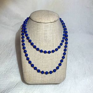 Blue and Gold Ball Necklace
